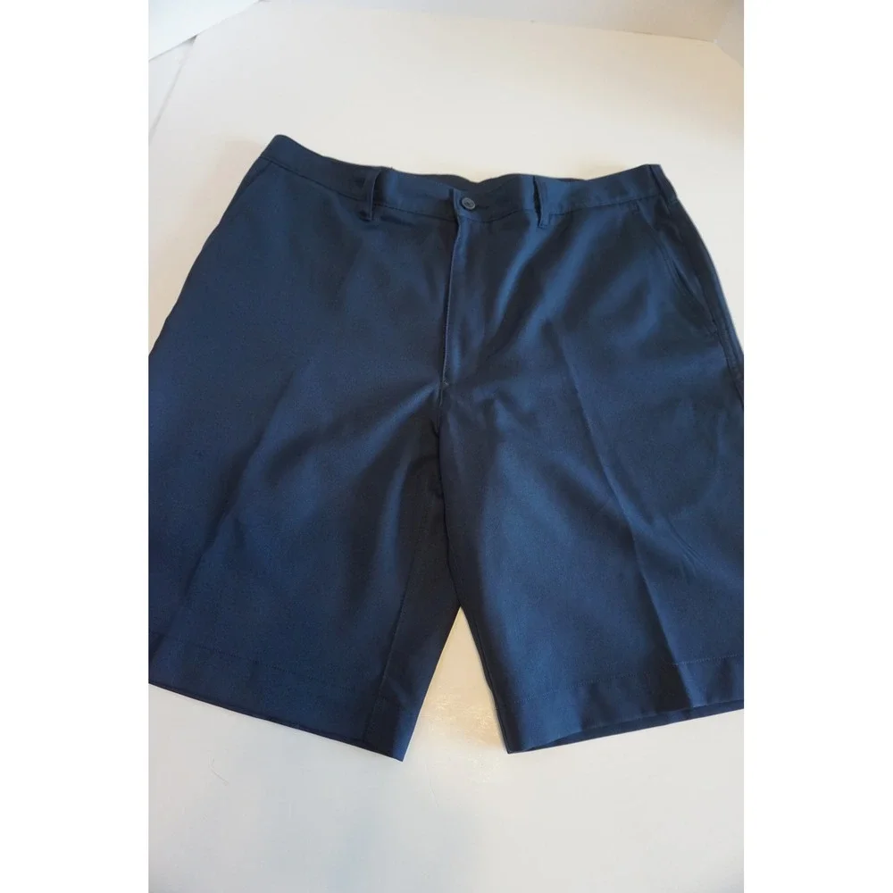 PGA Tour Mens Golf Shorts Navy Blue Flat Front Performance Size 36 SU21594